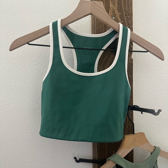 Girlfriend Collective Green Tank Top sports bra bundle sz XS - Picture 3 of 6
